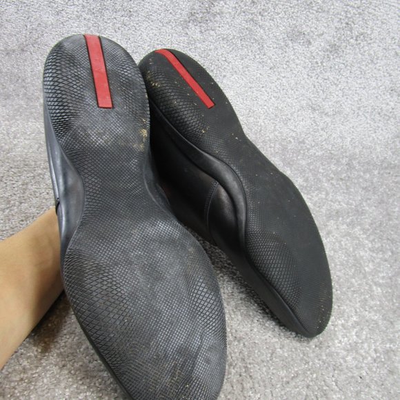 Prada Chukka Boots Mens Size 11 Black Leather Ankle Lace Up - Picture 8 of 9